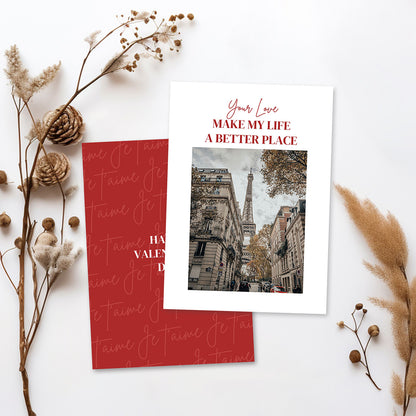 Eiffel Tower Paris Valentine's Day Card