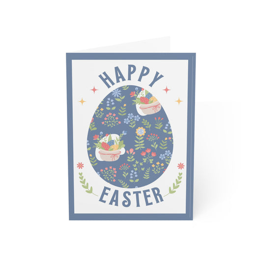 Easter Eggs Blue Pattern Card