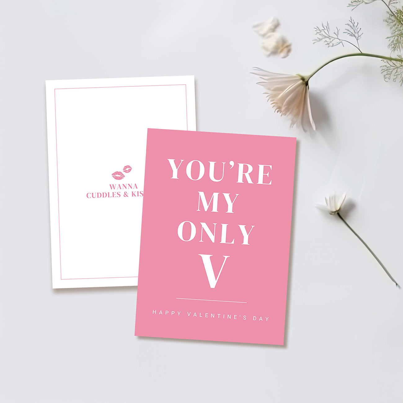 Pink Valentine's Day Card - Digital download