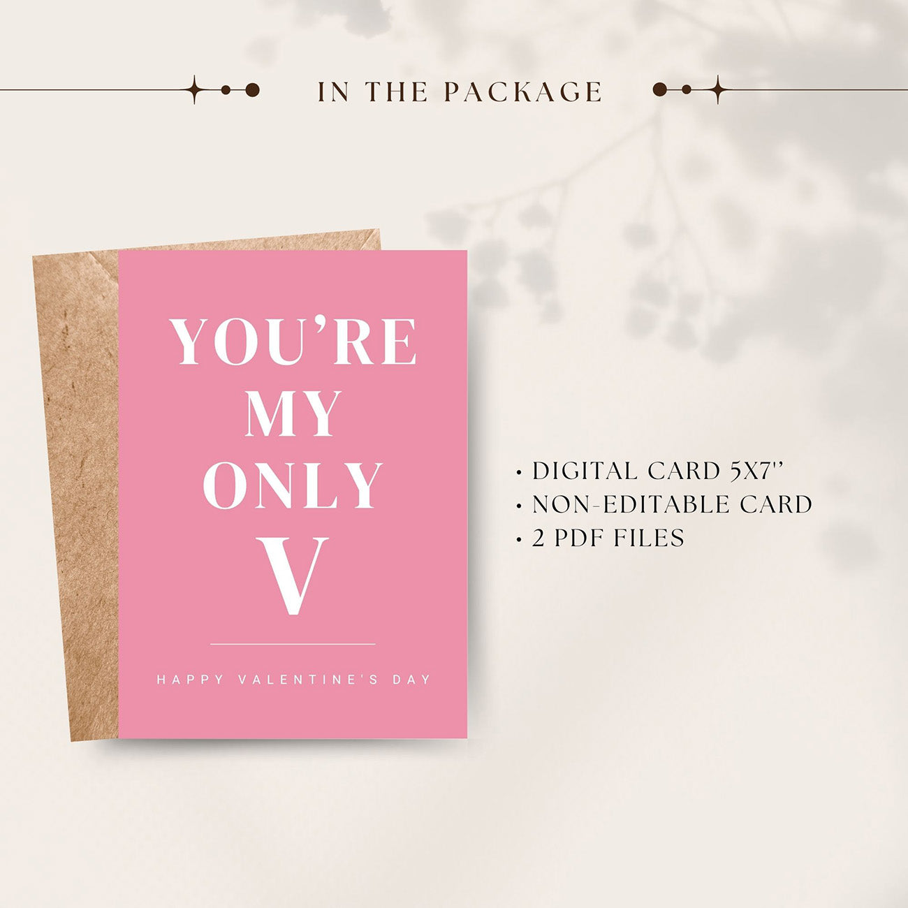 Pink Valentine's Day Card - Digital download