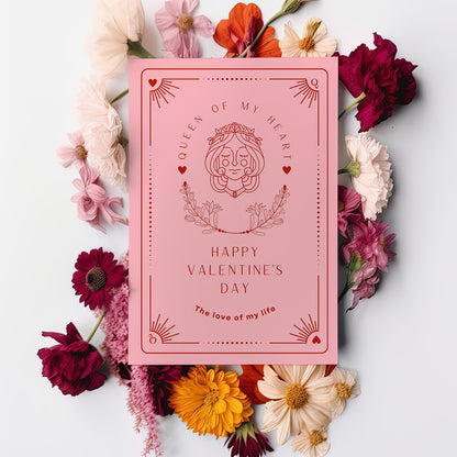 Queen of My Heart Valentine's Day Card - Digital download