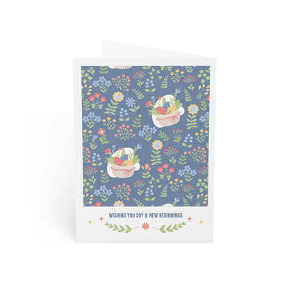 Easter Eggs Blue Pattern Card