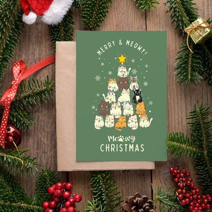 Meowy Christmas Card - Digital download