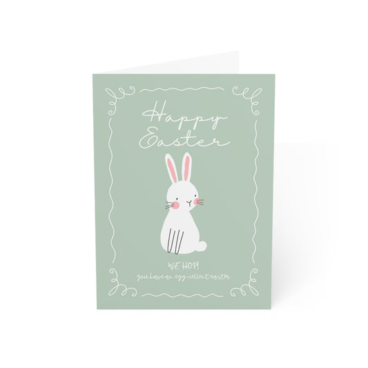 White Bunny Easter Card