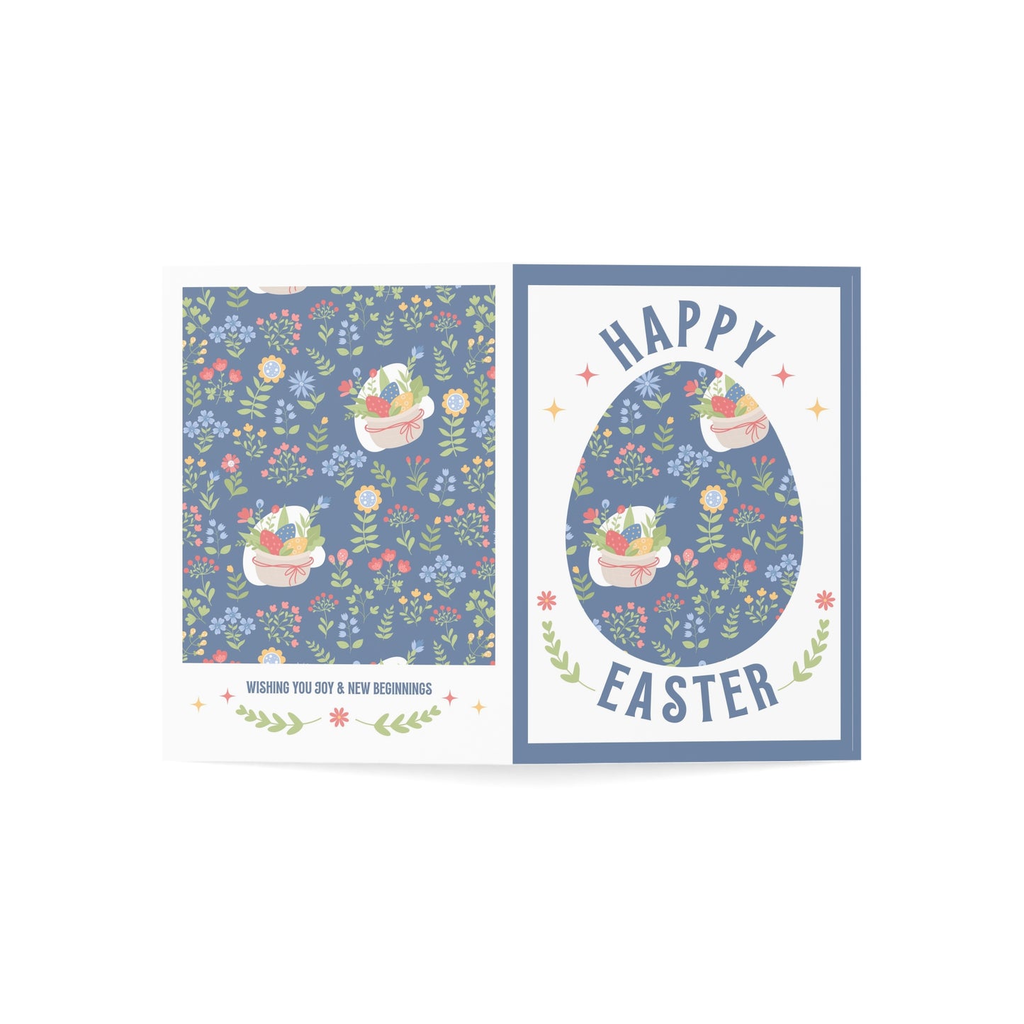 Easter Eggs Blue Pattern Card