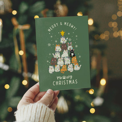 Meowy Christmas Card - Digital download