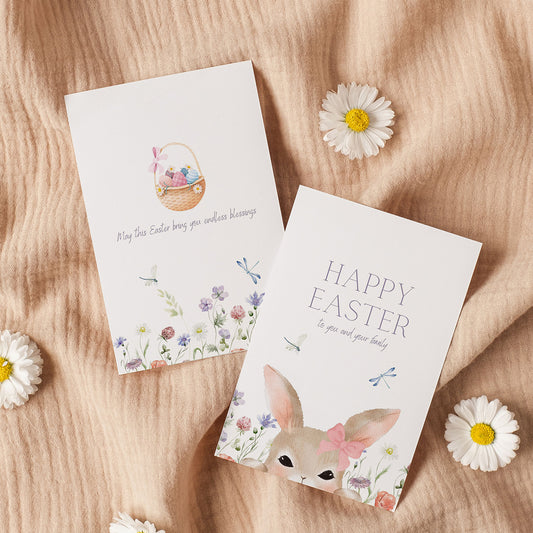 Cute Watercolor Bunny Easter Card - Digital download