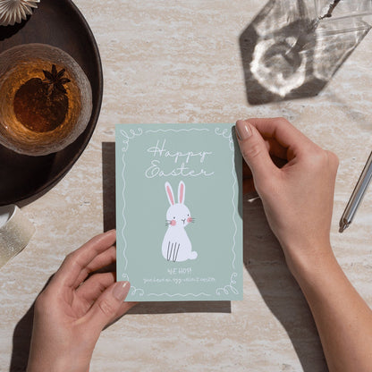 White Bunny Easter Card - Digital download