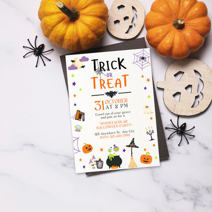 Spooktacular Halloween Party Invitation Editable Template - Digital download