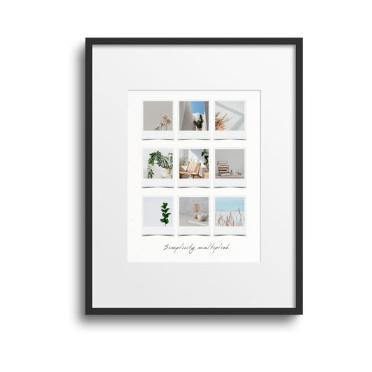 Minimal Polaroid Collage Wall Art - With Frame