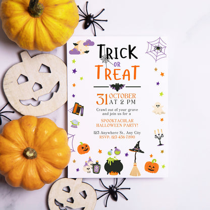 Spooktacular Halloween Party Invitation Editable Template - Digital download