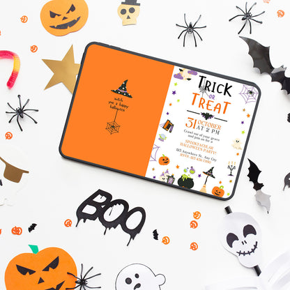 Spooktacular Halloween Party Invitation Editable Template - Digital download