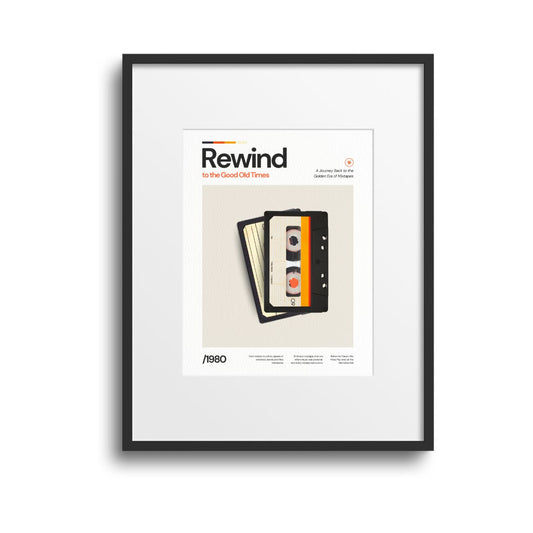 Old School Cassette Wall Art  - With Frame