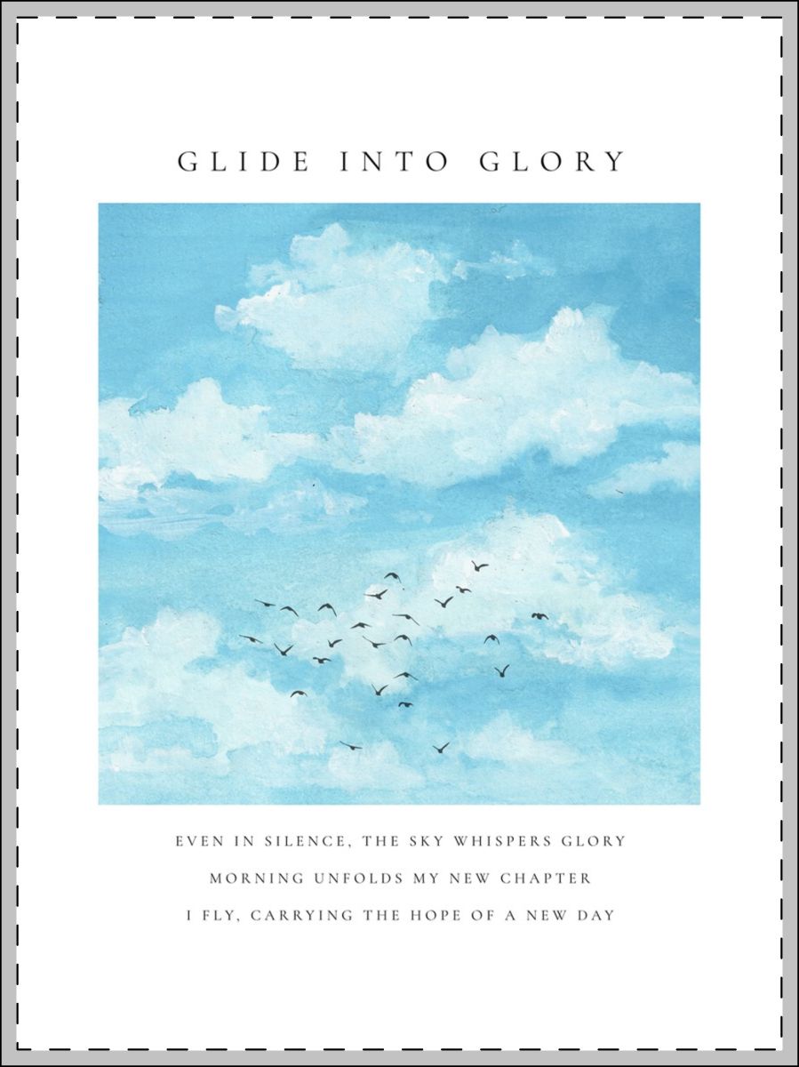 Watercolor Cloud with Birds Wall Art - With Frame