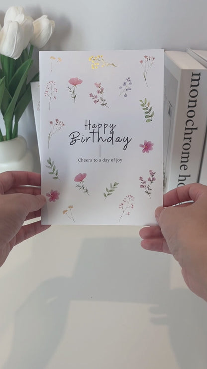 Watercolour Floral Birthday Card - Digital download