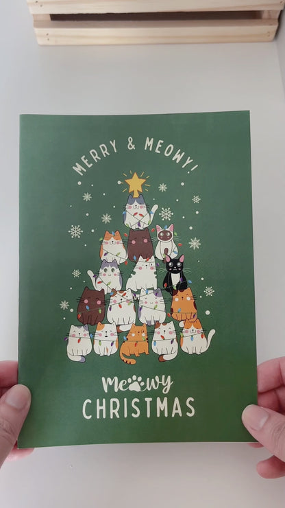 Meowy Christmas Card - Digital download